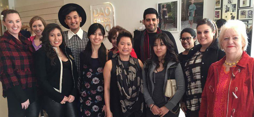 Sydney Dao (left), Collegiate DECA group with Dr. Shirley Ezell and Dr. Marcy Norwood