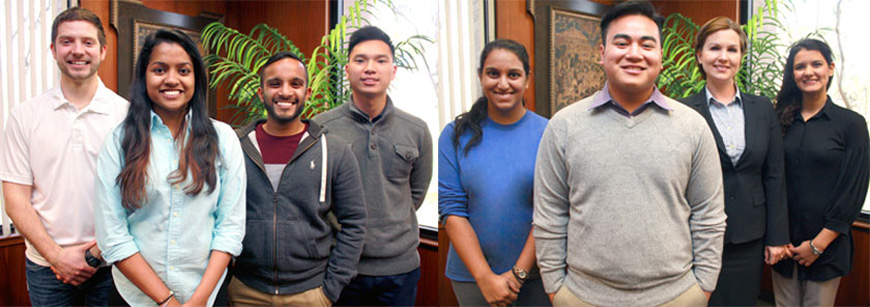 Left to right: Joseph McCormick, Jenny Jacob, Naim Ali, Kevin Ngo, Chandrima Dutta, Jonathan Le, Viktoriya Kauffman and Chiraz Bessaoud