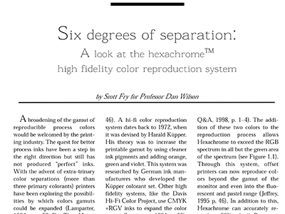 Article: Six Degrees of Separation (Hexachrome)