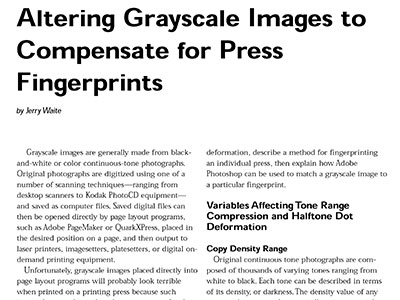 Altering Grayscale Images to Compensate for Press Fingerprints