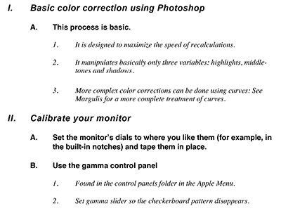 Lecture Notes: Basic Color Correction Using Photoshop
