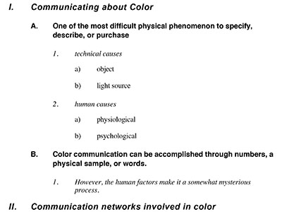 Lecture Notes: Communicating About Color
