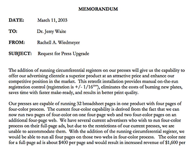 Example of Good Press Request for Authorization