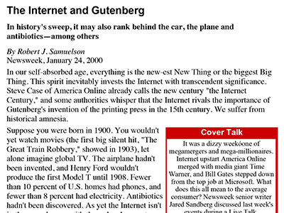 The Internet and Gutenberg