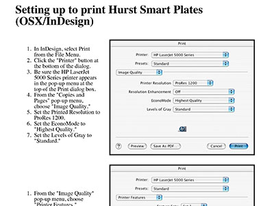 Setting up to print Hurst Smart Plates (OSX/InDesign)