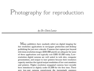Photography for Reproduction