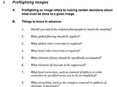 Lecture Notes: Preflighting Images