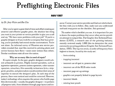 Article: Preflighting Electronic Files
