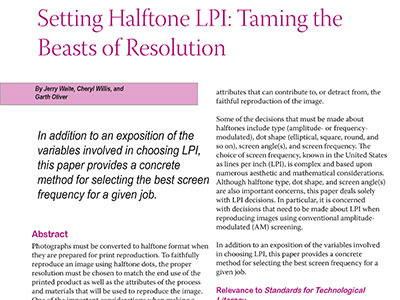Setting Halftone LPI: Taming the Beasts of Resolution 