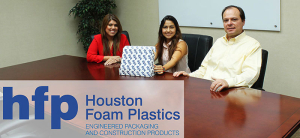 From left: Juju Reyna, human resources manager for Houston Foam Plastics with Aceneth Diaz, UH Digital Media student, and Wayne Lynn, sales manager for Houston Foam Plastics.