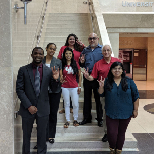 Technology Alumni Board members (from left): Andre Small, Carmel Glumac, Maricela Olivo, Cathy Reno, Adrian Villarreal, Richard Franco, Sandra Juarez